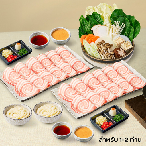 ZENS9002 ชุดชาบูหมูสามชั้นคุโรบูตะ